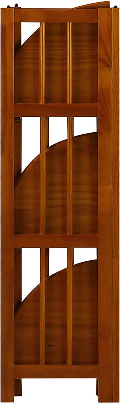 Casual Home 4-Shelf Corner Folding Bookcase, Honey Oak - LeafyLoom