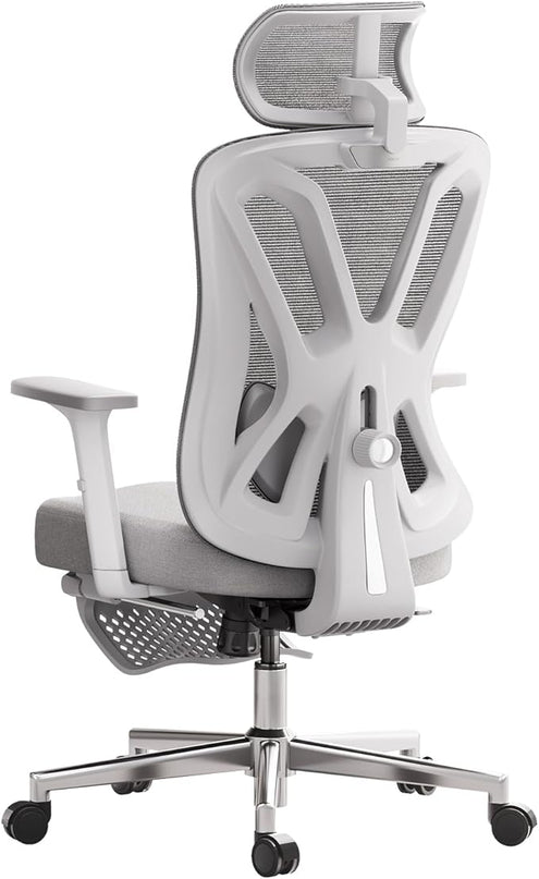 Hbada Ergonomic Office Chair, Desk Chair with Adjustable Lumbar Support and Height, Comfortable Mesh Computer Chair with Footrest 2D Headrest, Swivel Tilt Function White - LeafyLoom