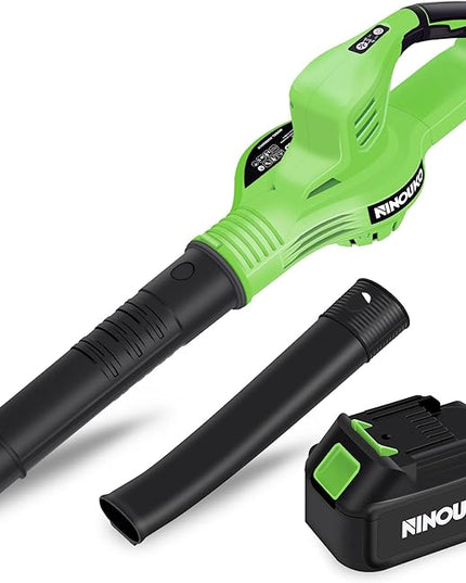 Cordless Leaf Blower 150MPH, Handheld Electric Leaf Blower with 4.0Ah Battery and Charger, 2 Speed Modes, 20V Battery Operated Leaf Blowers for Lawn Care, Patio, Blowing Leaves and Snow - LeafyLoom