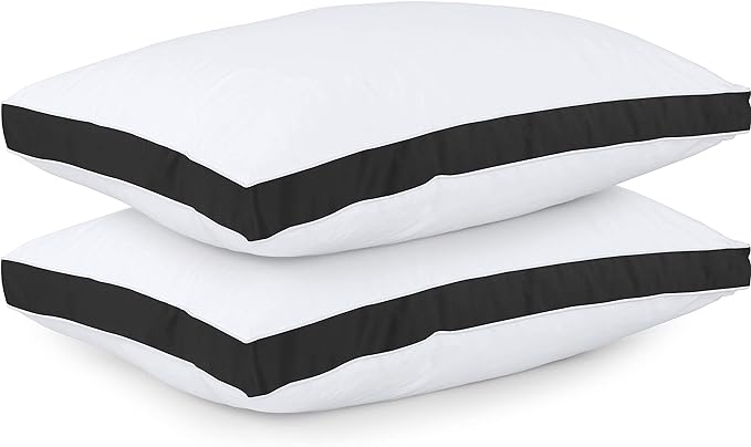 Utopia Bedding Bed Pillows for Sleeping King Size (Black), Set of 2, Cooling Hotel Quality, Gusseted Pillow for Back, Stomach or Side Sleepers - LeafyLoom