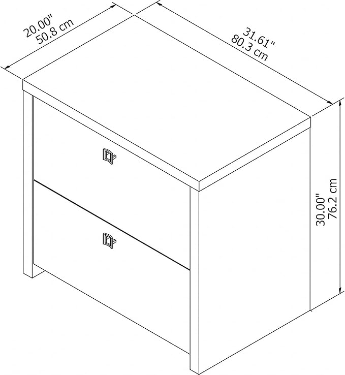 Office by kathy ireland KI60202-03 Echo 2-Drawer Lateral File Cabinet, Letter/Legal, Gray Sand, 32-Inch - LeafyLoom