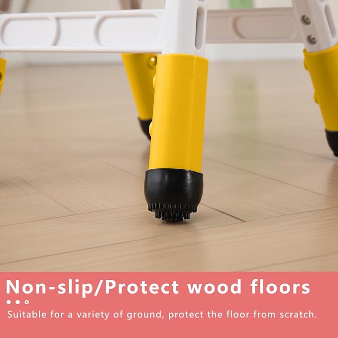 Adjustable Kid Chairs Indoor 3 Level Adjustable Suitable for Children Age 2-6. Maximum load-bearing 220LBS Suitable for Family Classroom and Nursery Child Seat Set (2-Pack) (Yellow(2 Chair)) - LeafyLoom