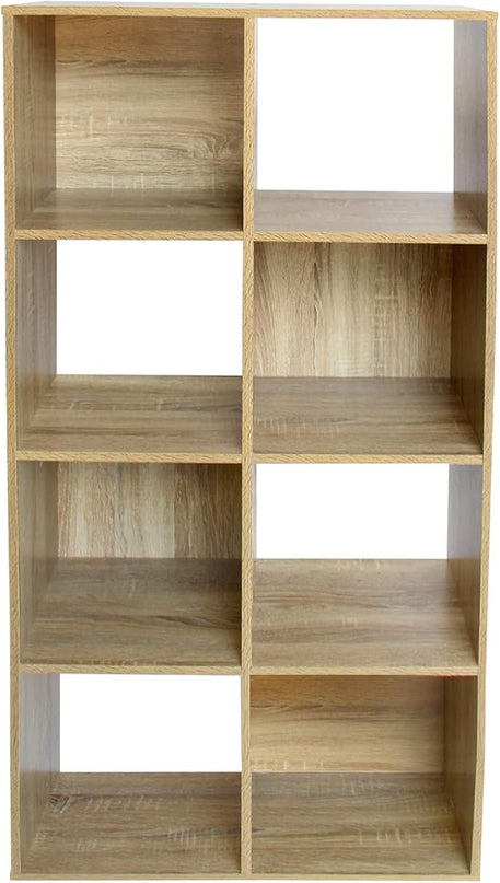 PACHIRA E-Commerce 8 Cube Storage Bookshelf, Unit Shelf, Wooden Closet Cabinet, Organizer Rack in Study, Oak - LeafyLoom