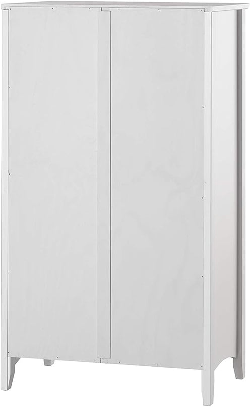 Camaflexi Shaker Style 4 Shelf Bookcase / Solid Wood / 48 inch High / Adjustable Shelving / Closed Back / Display Bookshelf for Living Room, Bedroom, Home and Office, White - LeafyLoom