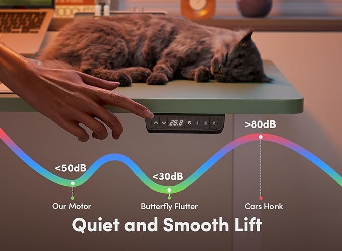 FEZIBO Electric Standing Desk, 48 x 24 Inches Height Adjustable Stand up Desk, Sit Stand Home Office Desk, Computer Desk, Green - LeafyLoom
