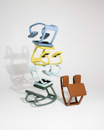 Varier Variable Monochrome, Original Kneeling Chair, Ergonomic Office Chair, 10-year Warranty, Designed by Peter Opsvik, Glacier - LeafyLoom