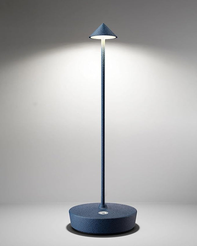 Cordless Table Lamps Rechargeable, 6000mAh Battery Operated LED Desk Lamp Outdoor Waterproof Portable Touch Dimmable Table Light for Patio Restaurant Dining Home Blue - LeafyLoom