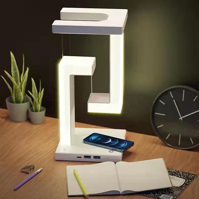 Hilitand Unique Modern Magnetic Levitating Lamp 3 Gears Touching Switch Charging Decorative LED Night Light - LeafyLoom