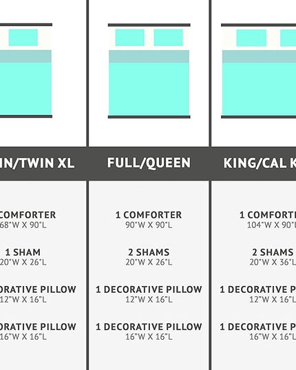 Intelligent Design Raina Full / Queen Comforter Set, Soft Microfiber Comforter Set Queen, Modern Geometric Metallic Bed Set, 5 Pieces College Bedding Comforter Set with 2 Shams, 2 Toss Pillows Aqua - LeafyLoom