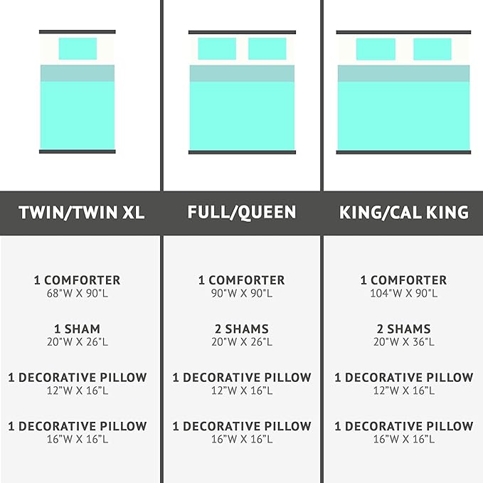 Intelligent Design Raina King / Cal King Comforter Set, Soft Microfiber Comforter Set King, Modern Geometric Metallic Bed Set, 5 Pieces College Bedding Comforter Set with 2 Shams, 2 Toss Pillows Aqua - LeafyLoom