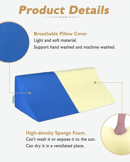 Wedge Pillow for Sleeping Side Sleeper Body Positioners Bed Foam Wedges After Surgery Leg Elevation Incline Bolster 30 Degree Medical Triangle Positioning Pillow for Elderly Pregnancy - LeafyLoom