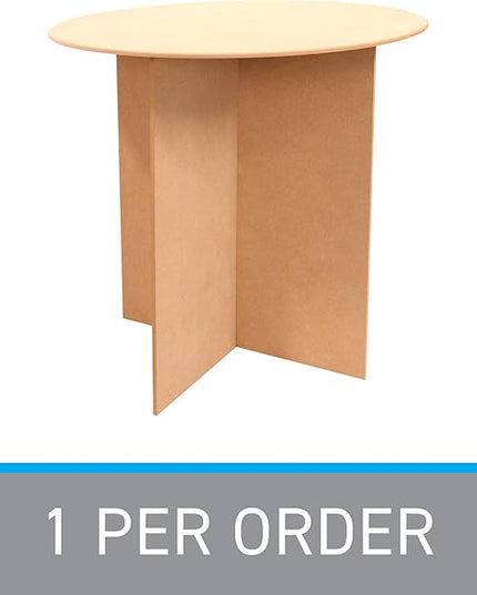 SSWBasics 30 Inch Round Wood Display Table - 250 Pound Weight Capacity - Medium Density Fiberboard - Compatible with Round Tablecloths up to 88 inches - 2 Part Interlocking Finger Groove Base - LeafyLoom