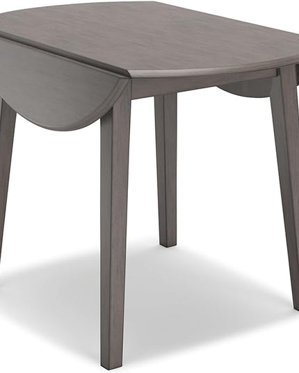 Signature Design by Ashley Shullden Casual Round Dining Small Drop Leaf Table, Seats up to 4, Gray - LeafyLoom