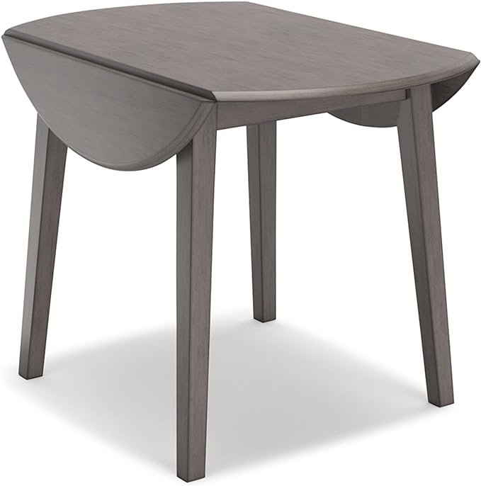 Signature Design by Ashley Shullden Casual Round Dining Small Drop Leaf Table, Seats up to 4, Gray - LeafyLoom