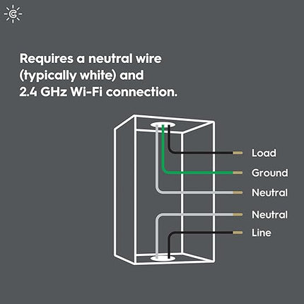 GE CYNC Smart Light Switch, Paddle Style, Neutral Wire Required, Bluetooth and 2.4 GHz Wi-Fi 4-Wire Switch, Compatible with Alexa and Google (6 Pack), White CYNCSmartHome