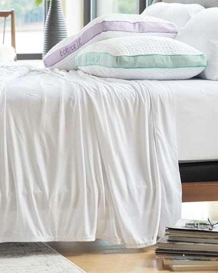 Bedgear Balance Performance Pillow - Size 2.0 - Moisture Wicking Bed Pillows for All Sleep Positions - Medium Firmness - Washable Cover - Back, Stomach, Side Sleeper Pillow - 20" W x 26" L x 5.75" H - LeafyLoom