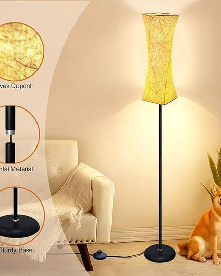 WORLD WIN Floor Lamp for Living Room, Tall Floor Lamp Standing Lamps for Bedrooms, Stepless Dimmable Modern Floor Lamp for Office Kids Room - LeafyLoom