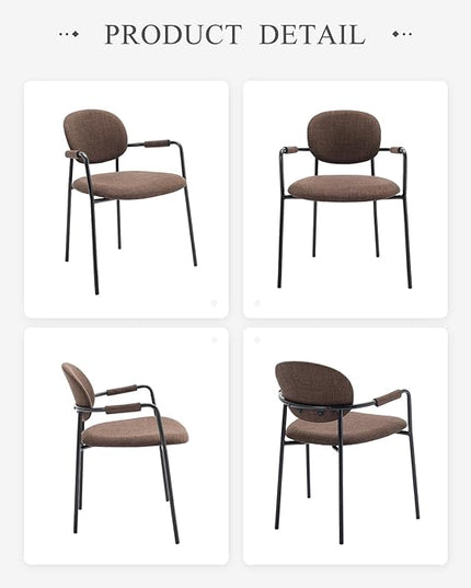 COLAMY Modern Dining Chairs Set of 4, Dining Armchairs Set of 4, Chair Set of 4 for Dining Table, Upholstered Fabric Dining Chairs with Back for Kitchen,Dining Room,Restaurant,Shop, Brown - LeafyLoom