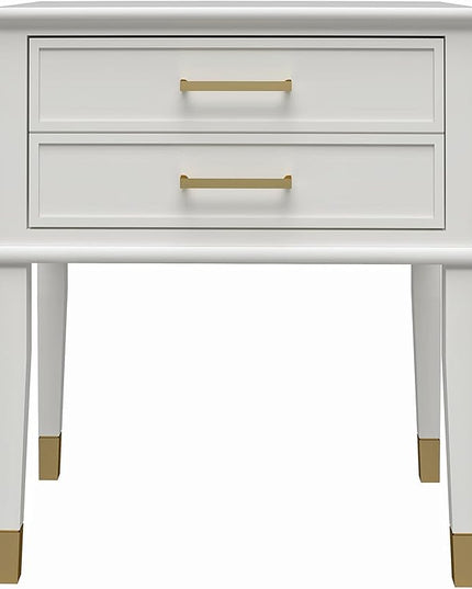 CosmoLiving by Cosmopolitan Westerleigh End Table, White - LeafyLoom