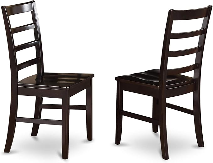 East West Furniture ANPF5-CAP-W 5 Piece Room Set Includes a Round Wooden Table with Pedestal and 4 Kitchen Dining Chairs, 36x36 Inch - LeafyLoom