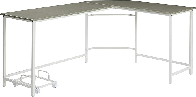 NicBex Kimberly-DW-00034-LWJ Home Office Desks, 66"x47"x30", Gray - LeafyLoom