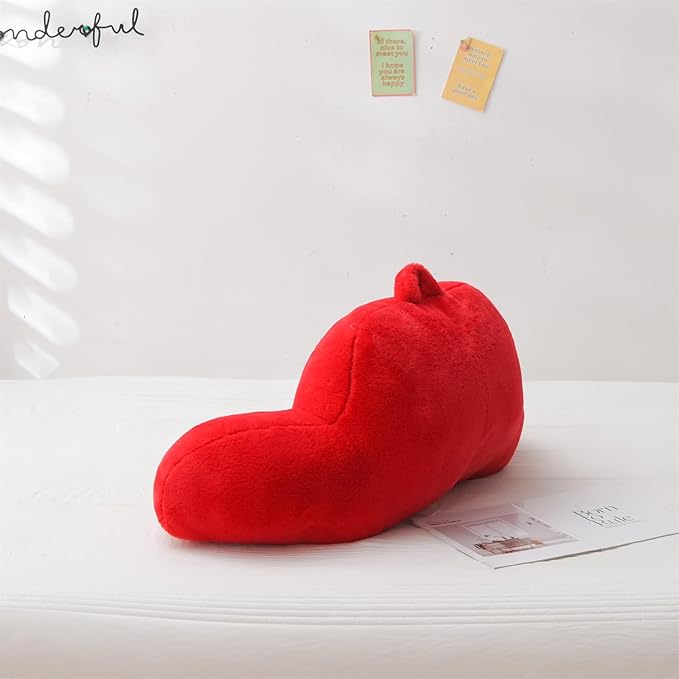 Aimuan Reading Pillow Bed Rest Wedge Adult Backrest Pillow with Arms Back Support for Sitting Up in Bed Cushion Incline Rest Sleeping Snoring Pillow,Red Standard - LeafyLoom