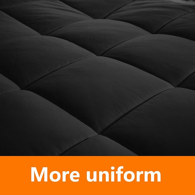 King Size Comforter Set - 3 Pieces, 1 Reversible Comforter and 2 Pillowcases,Soft Quilted Warm Fluffy Cooling Bedding for All Season,Black - LeafyLoom