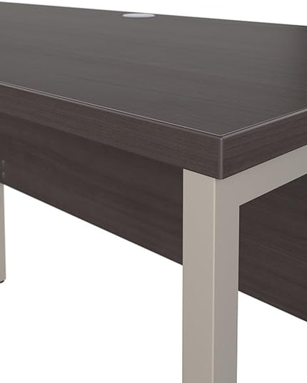 Bush Business Furniture HYD373SG Hybrid 72-Inch Computer Table Desk with Metal Legs, Storm Gray - LeafyLoom