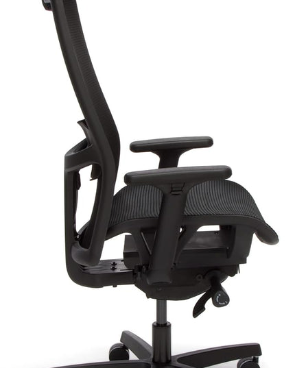 HON Ignition 2.0 Ergonomic Mesh Office Chair with Headrest - High Back Computer Desk Chair Adjustable Lumbar Support, Armrests, Seat-Depth, Synchro-Tilt Recline, 360 Swivel Rolling Wheels – Black - LeafyLoom