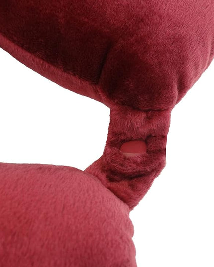 Adult Cozy Soft Microfiber Neck Pillow, Compact, Perfect for Plane or Car Travel, Burgundy - LeafyLoom