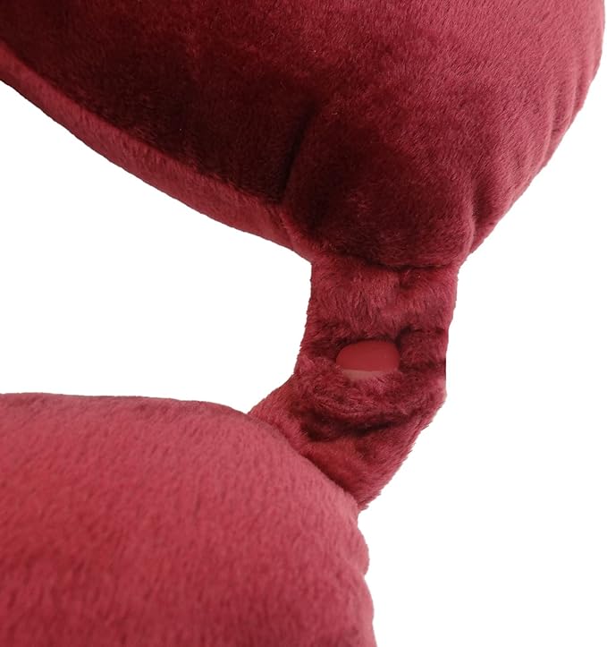 Adult Cozy Soft Microfiber Neck Pillow, Compact, Perfect for Plane or Car Travel, Burgundy - LeafyLoom