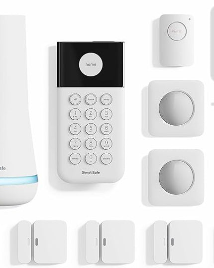 SimpliSafe 12 Piece Wireless Home Security System w/HD Camera - Optional 24/7 Professional Monitoring - No Contract - Compatible with Alexa and Google Assistant, White SimpliSafe%C2%AE