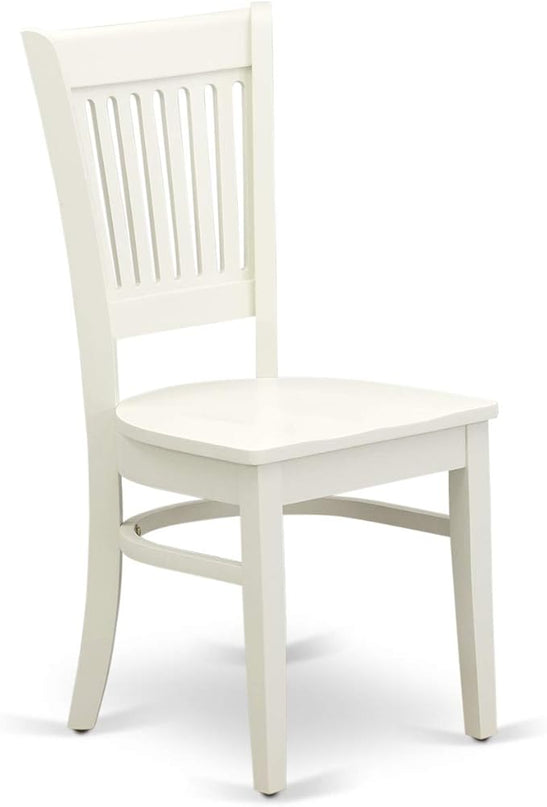 East West Furniture NOVA5-LWH-W 5 Piece Dining Room Table Set Includes a Rectangle Kitchen Table with Butterfly Leaf and 4 Dining Chairs, 32x54 Inch, Linen White - LeafyLoom