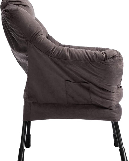 AcozyHom Modern Fabric Large Lazy Chair, Accent Oversized Comfy Reading Chair, Thick Padded Cozy Lounge Chair with Armrest, Steel Frame Leisure Sofa Chair for Living Room, Bedroom, Dorm, Coffee - LeafyLoom