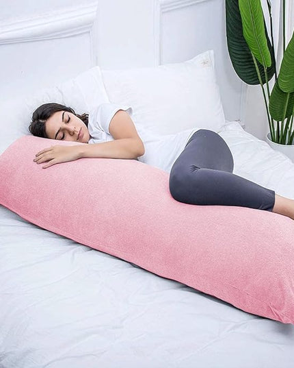 Full Body Pillow for Adults, Long Pillow for Sleeping, Large Firm Bed Pillow for Side Sleepers with Cover, 20x54 Inches (Pink) - LeafyLoom