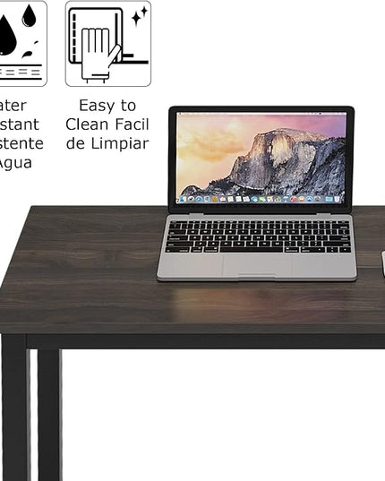 SogesGame Computer Desk, 63 inches Office Desk Computer Table Study Writing Desk Workstation for Home Office, Dining Table Walnut - LeafyLoom