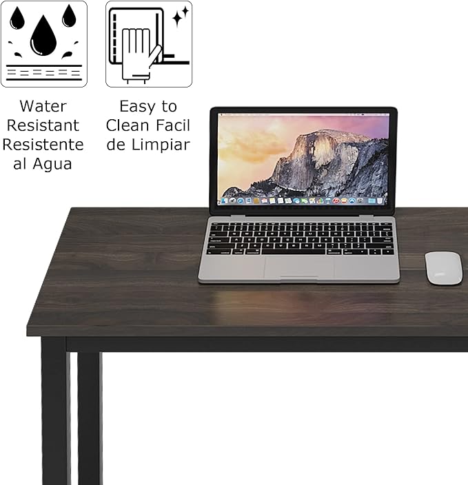 SogesGame Computer Desk, 63 inches Office Desk Computer Table Study Writing Desk Workstation for Home Office, Dining Table Walnut - LeafyLoom