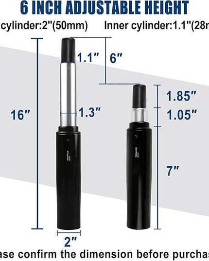 6" Pneumatic Gas Cylinder for Herman Miller Classic Aeron Chair,Office Chair Hydraulic Cylinder Replacement,Stroke Gas Lift Cylinder#1B08VM,Heavy Duty 450lbs New Pneumatic Cylinder, Gas Cylinder, - LeafyLoom