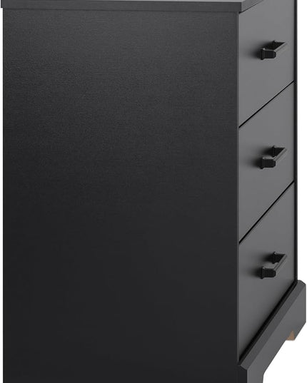 Prepac Three Drawer Nightstand, 16.25in x 27.5in x 26.75in, Rustic Black - LeafyLoom