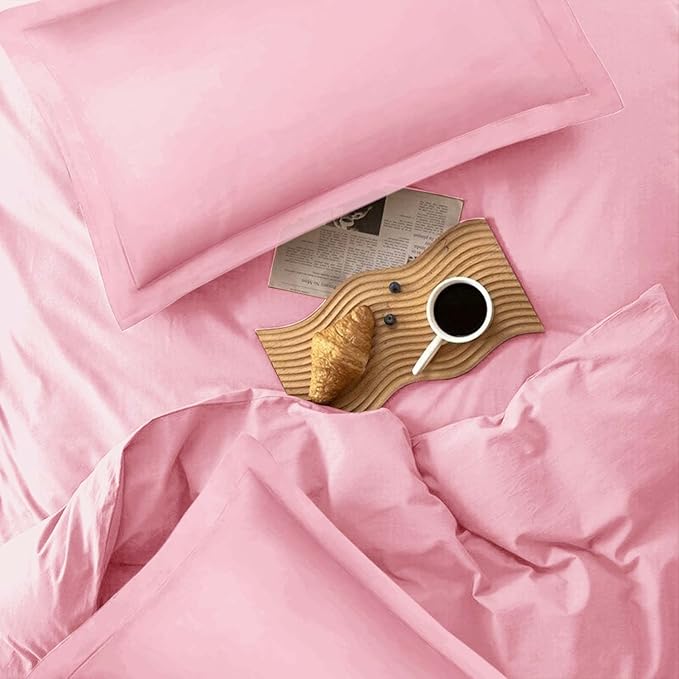 ETDIFFE Pink Full Size Comforter, 3 Piece Aesthetic Modern Bedding Set - Soft & Lightweight All Season Microfiber Down Alternative Bed Comforter with 2 Pillow Shams for Women Girls - LeafyLoom