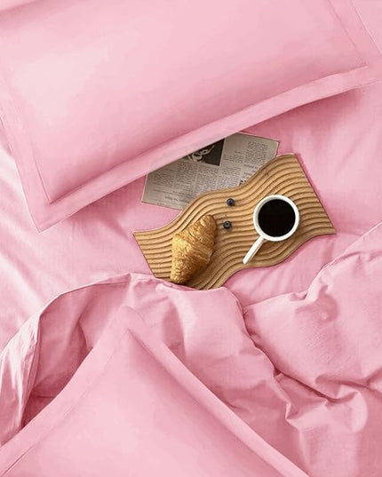 ETDIFFE Pink Queen Size Comforter, 3 Piece Aesthetic Modern Bedding Set - Soft & Lightweight All Season Microfiber Down Alternative Bed Comforter with 2 Pillow Shams for Women Girls - LeafyLoom