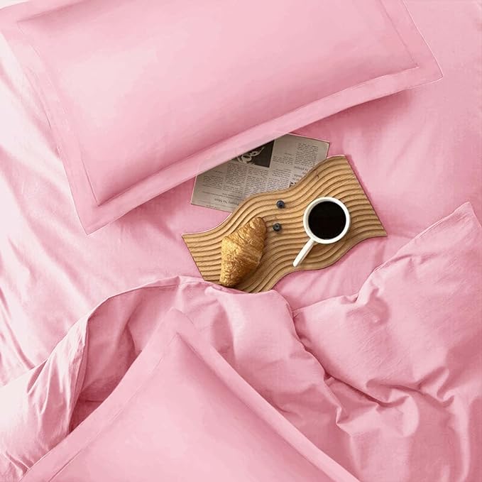 ETDIFFE Pink Queen Size Comforter, 3 Piece Aesthetic Modern Bedding Set - Soft & Lightweight All Season Microfiber Down Alternative Bed Comforter with 2 Pillow Shams for Women Girls - LeafyLoom