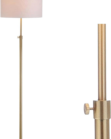 JONATHAN Y JYL3022A June 65" Adjustable Metal/Marble LED Floor Lamp, Modern, Contemporary, Elegant, Glam, Office, Living Room, Family Room, Dining Room, Bedroom, Hallway, Foyer, Brass - LeafyLoom