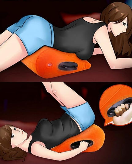 Inflatable Wedge Pillow, Bed Wedges & Body Positioners Pillow, Traveling Pillow, Body Position Cushion, Leg Positioner Pillow, Surface Flocking for Sleeping Traveling Yoga (Orange, with Armchair) - LeafyLoom
