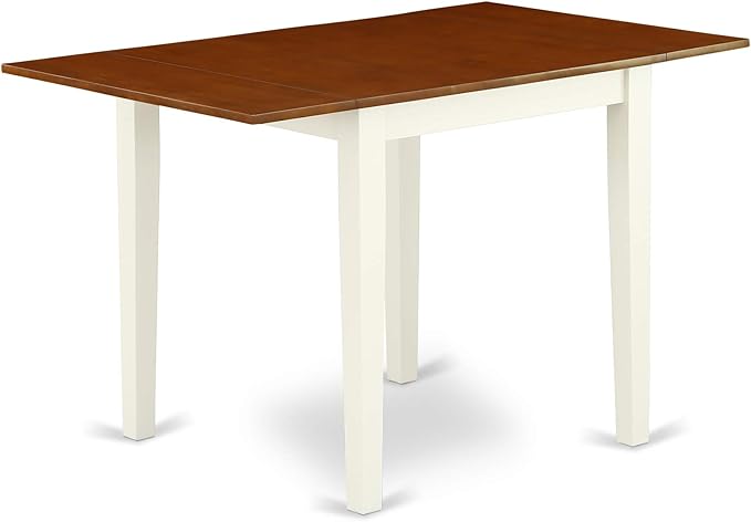East West Furniture NDDA5-WHI-W Norden 5 Piece Dinette Set for 4 Includes a Rectangle Table with Dropleaf and 4 Dining Room Chairs, 30x48 Inch - LeafyLoom
