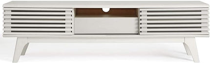 Modway Render Mid-Century Modern Low Profile 59 Inch TV Stand in White - LeafyLoom