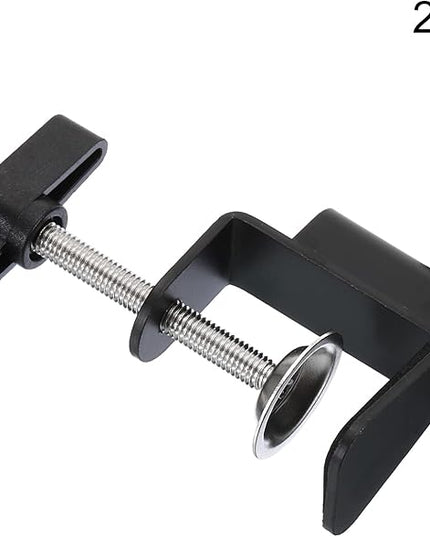 PATIKIL 0.49" Hole Dia. Desk Clamp, 2 Pcs Universal C-Clamp Base with Adjustable Screw for Microphone Mic Arm Table Lamp Mount Holder, Black - LeafyLoom