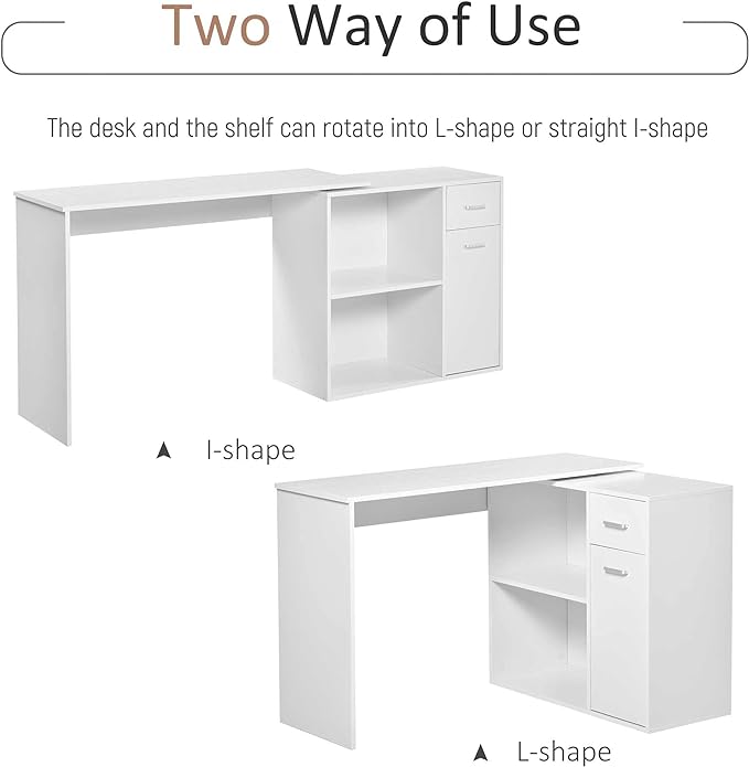 NicBex Kimberly-DW-00214-LWJ Home Office Desks, 46"x15.75"x29.25", White - LeafyLoom