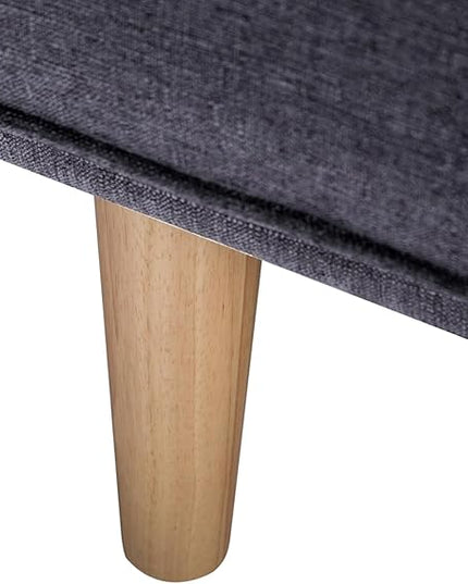 Modern Folding Sofa Bed Living Room Furniture Sets Futon Couch Convertible Tufted Loveseat with Adjustable Backrest for Lounge, 2-seats Sturdy Wood Legs Fabric Home Recliner - Dark Grey Sofá - LeafyLoom