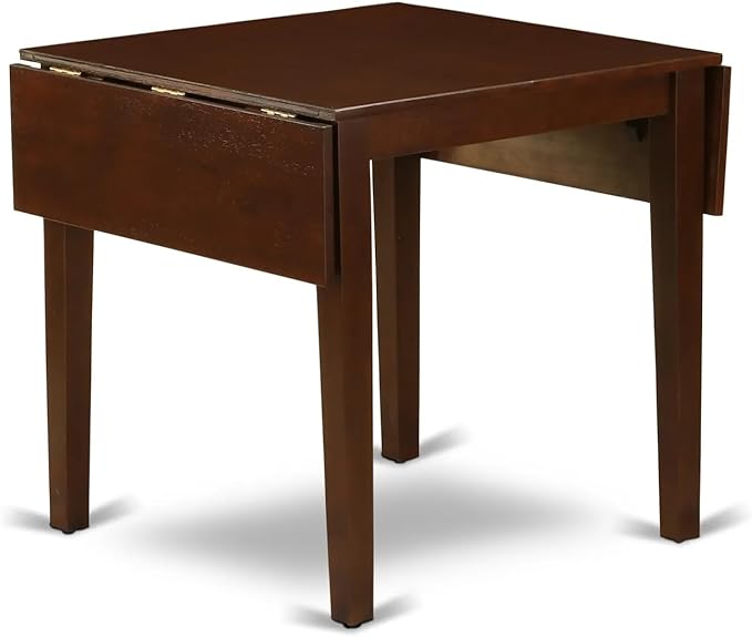 East West Furniture 1NDAB3-MAH-18 3 Piece Kitchen Set Contains a Rectangle Room Table with Dropleaf and 2 Coffee Linen Fabric Parson Dining Chairs, 30x48 Inch - LeafyLoom